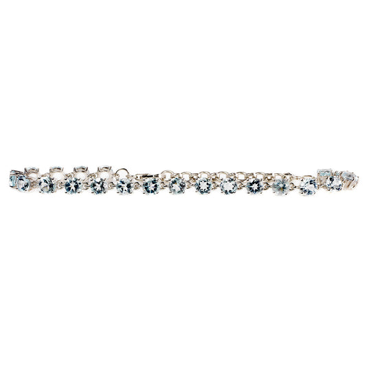 Silver & Aquamarine Tennis Bracelet