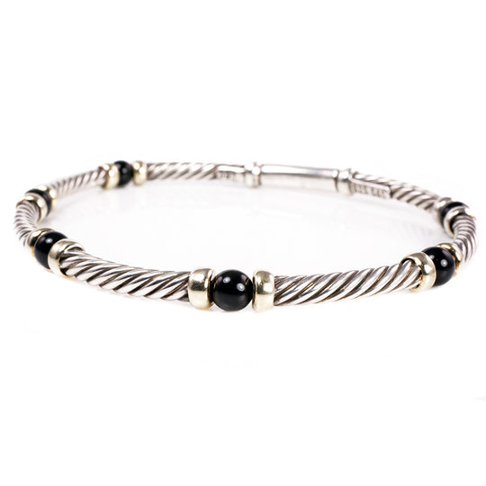 David Yurman Silver & Gold Cable Bracelet