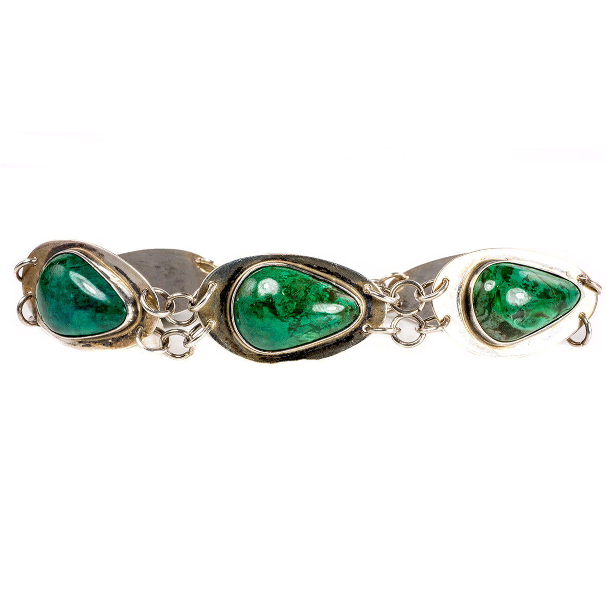 Handmade Silver Malachite Bracelet