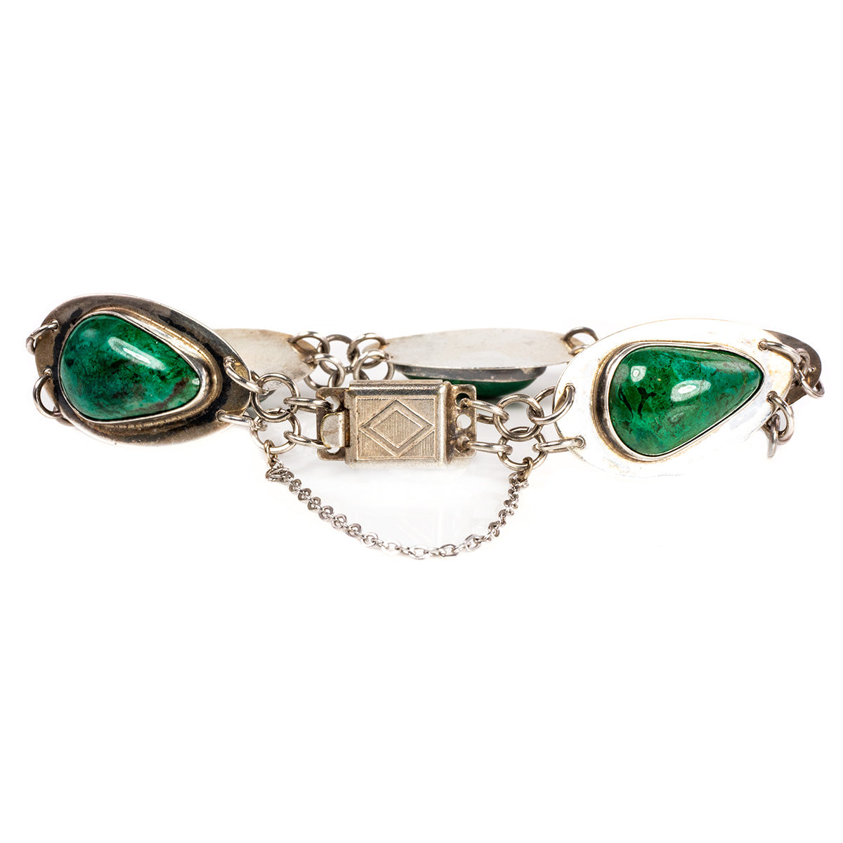 Handmade Silver Malachite Bracelet