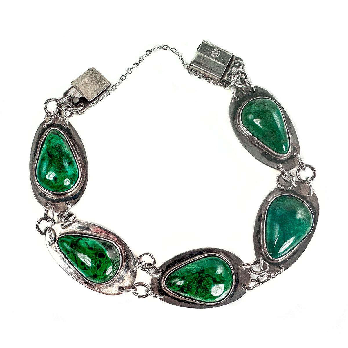 Handmade Silver Malachite Bracelet