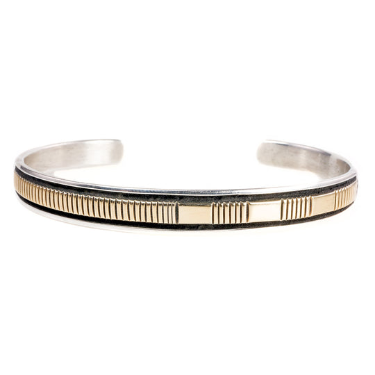 Bruce Morgan Navajo Silver and Gold Cuff