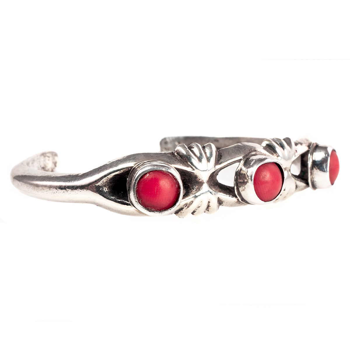 Native American Silver &amp; Coral Cuff