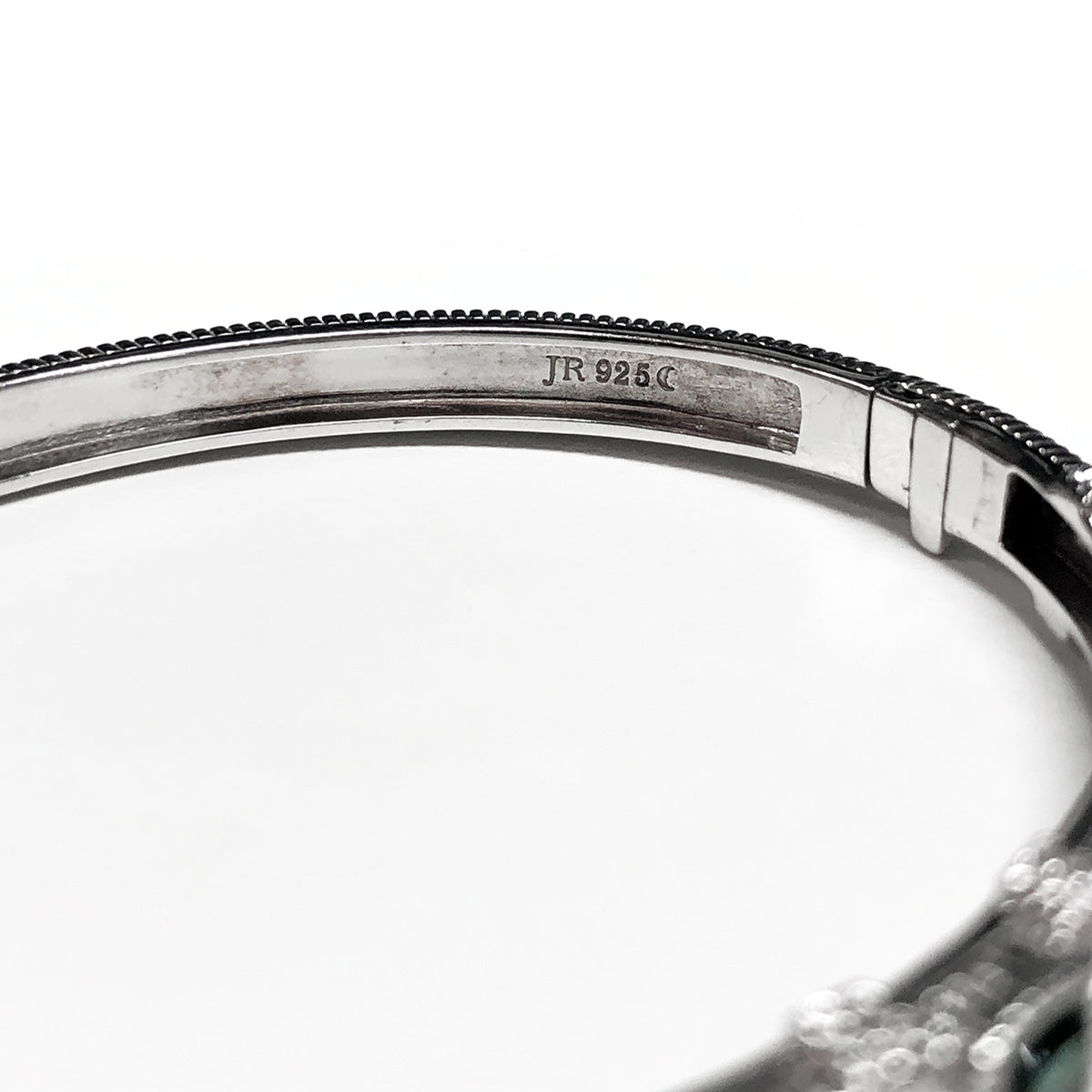 Judith Ripka Silver & Green Quartz Bangle