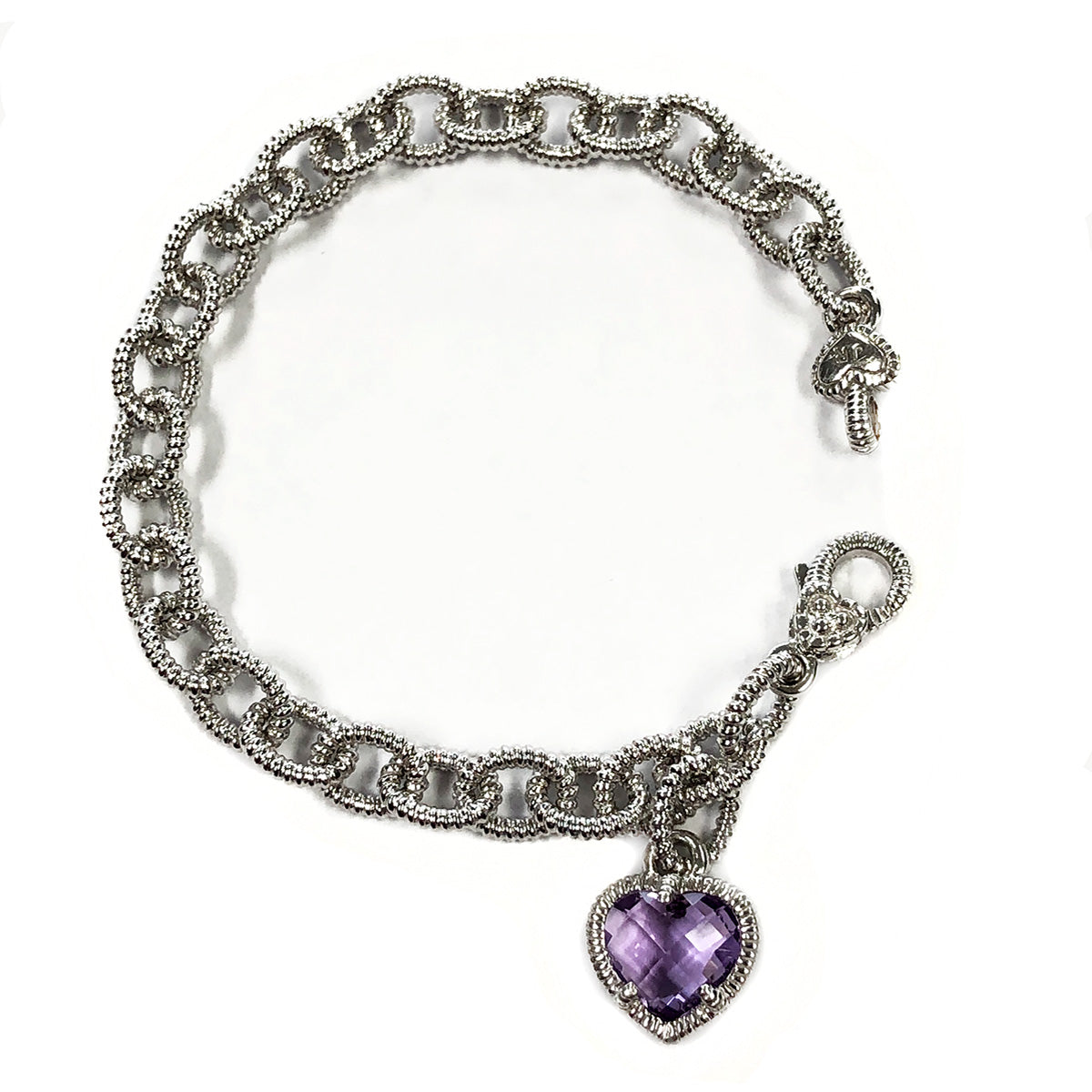 Judith Ripka Chain Link Bracelet with Amethyst - Great Lakes Coin