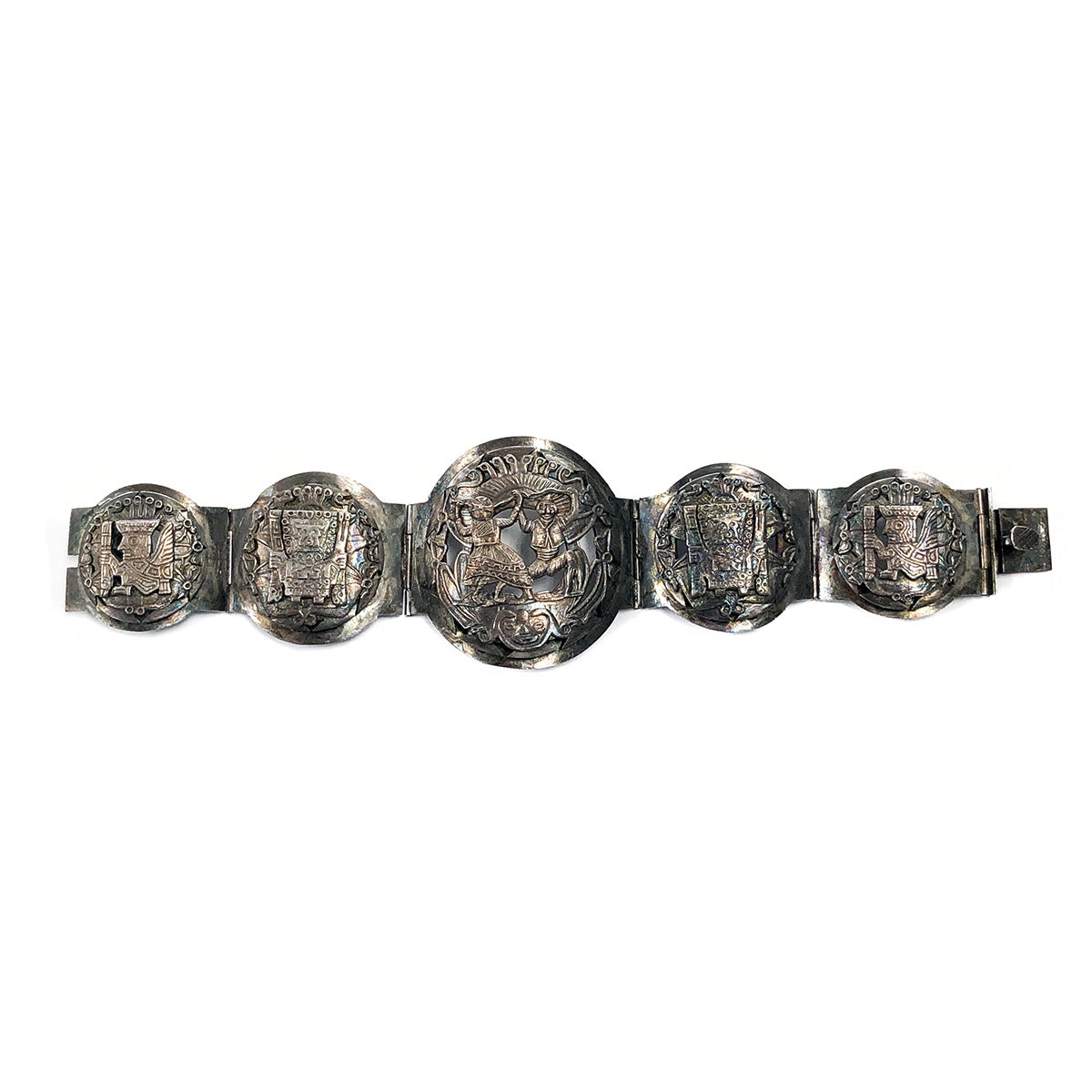 Peruvian Silver Storyteller Panel Bracelet