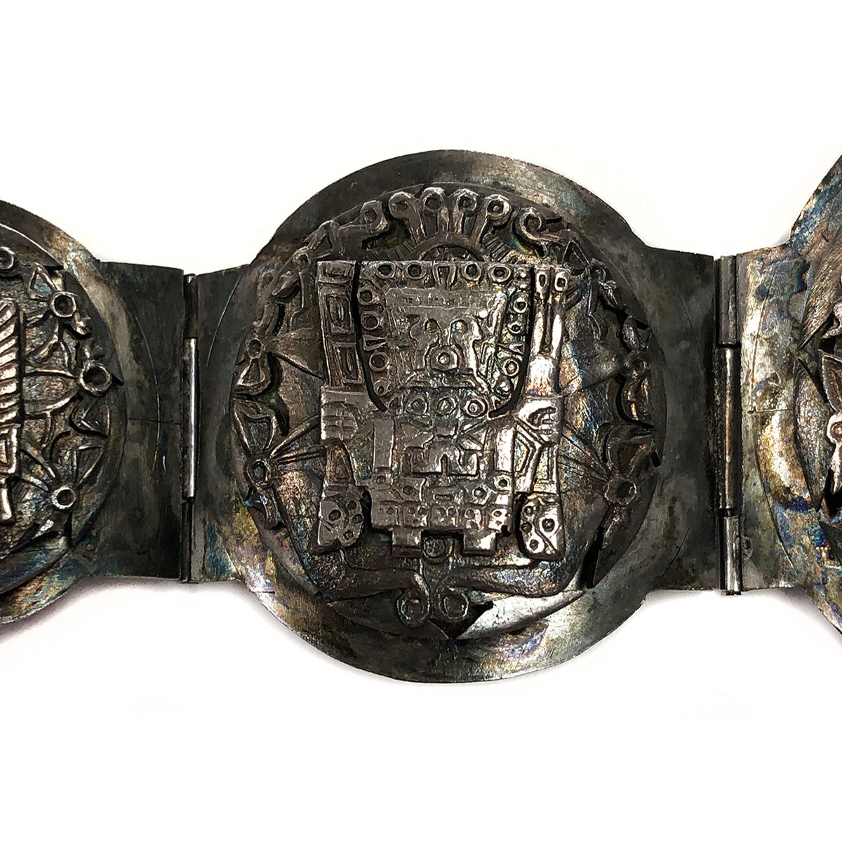 Peruvian Silver Storyteller Panel Bracelet