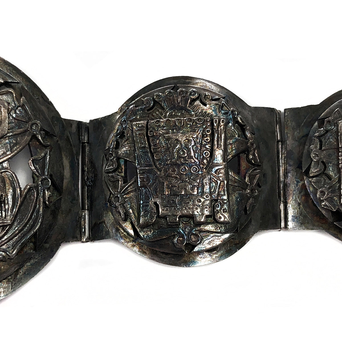 Peruvian Silver Storyteller Panel Bracelet