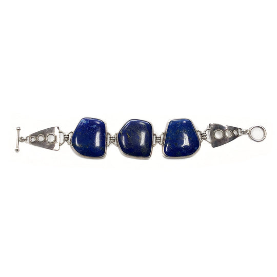 Native American Silver & Lapis Lazuli Bracelet