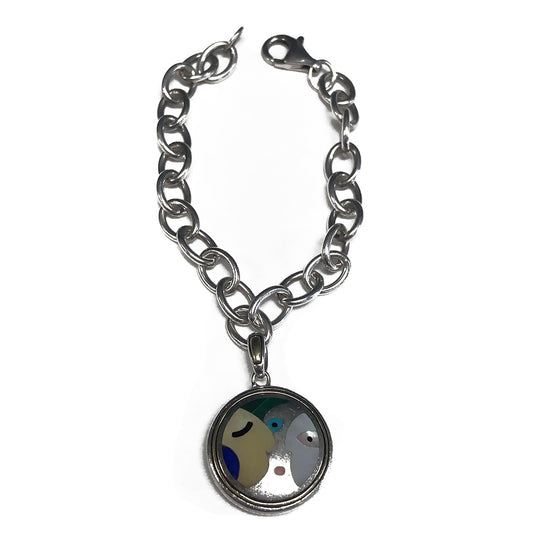 Asch Grossbardt Silver & 18k Picasso Charm Bracelet