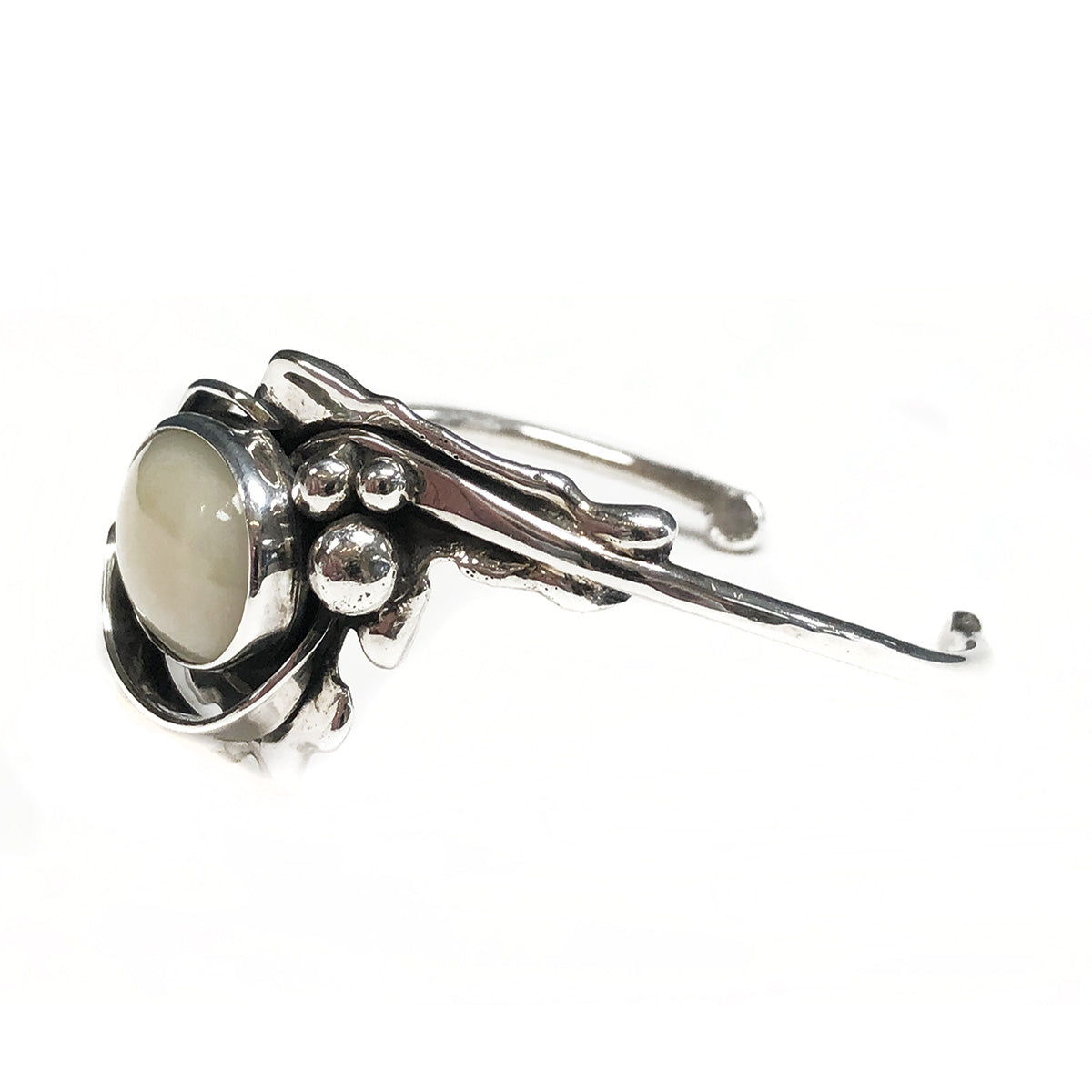 Silver & Pearl Cuff Bangle