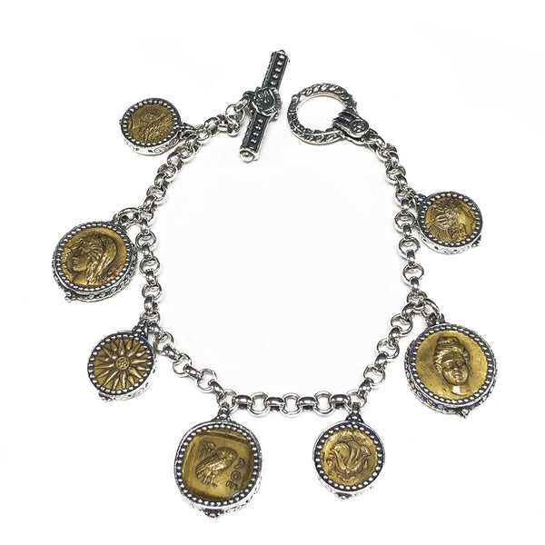 Konstantino Kerma Silver Coin Bracelet - Great Lakes Coin