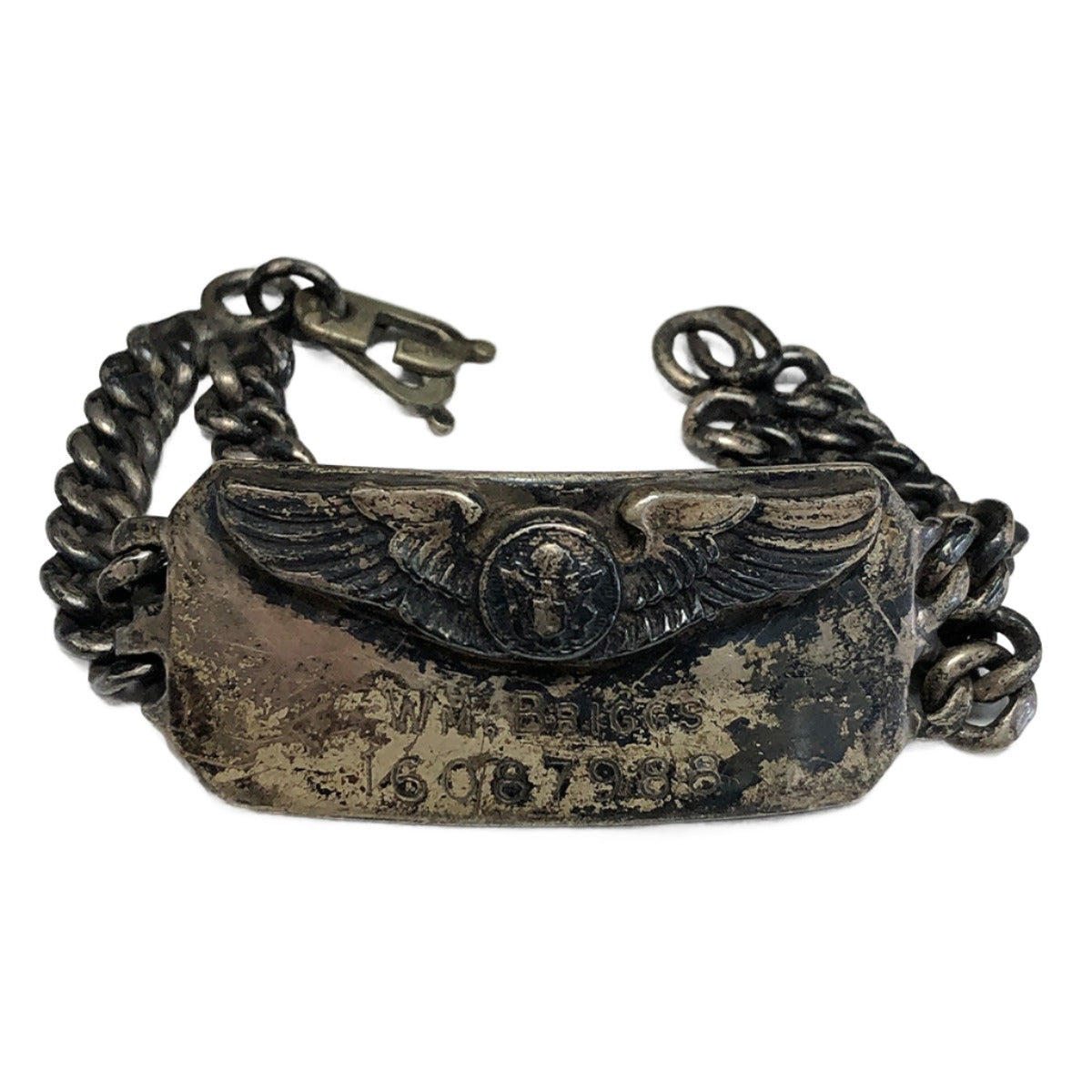 Antique Silver Air Force ID Bracelet