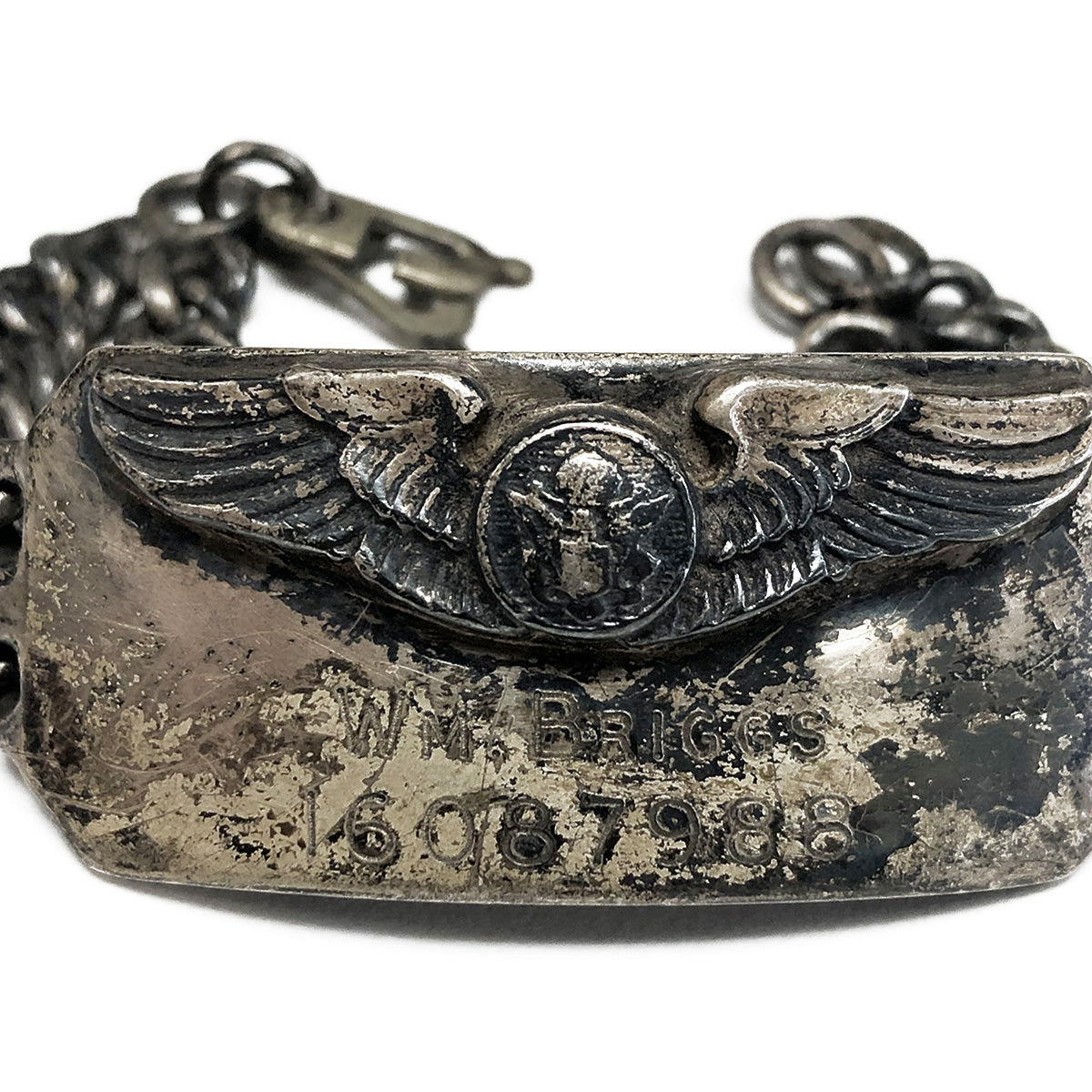 Antique Silver Air Force ID Bracelet