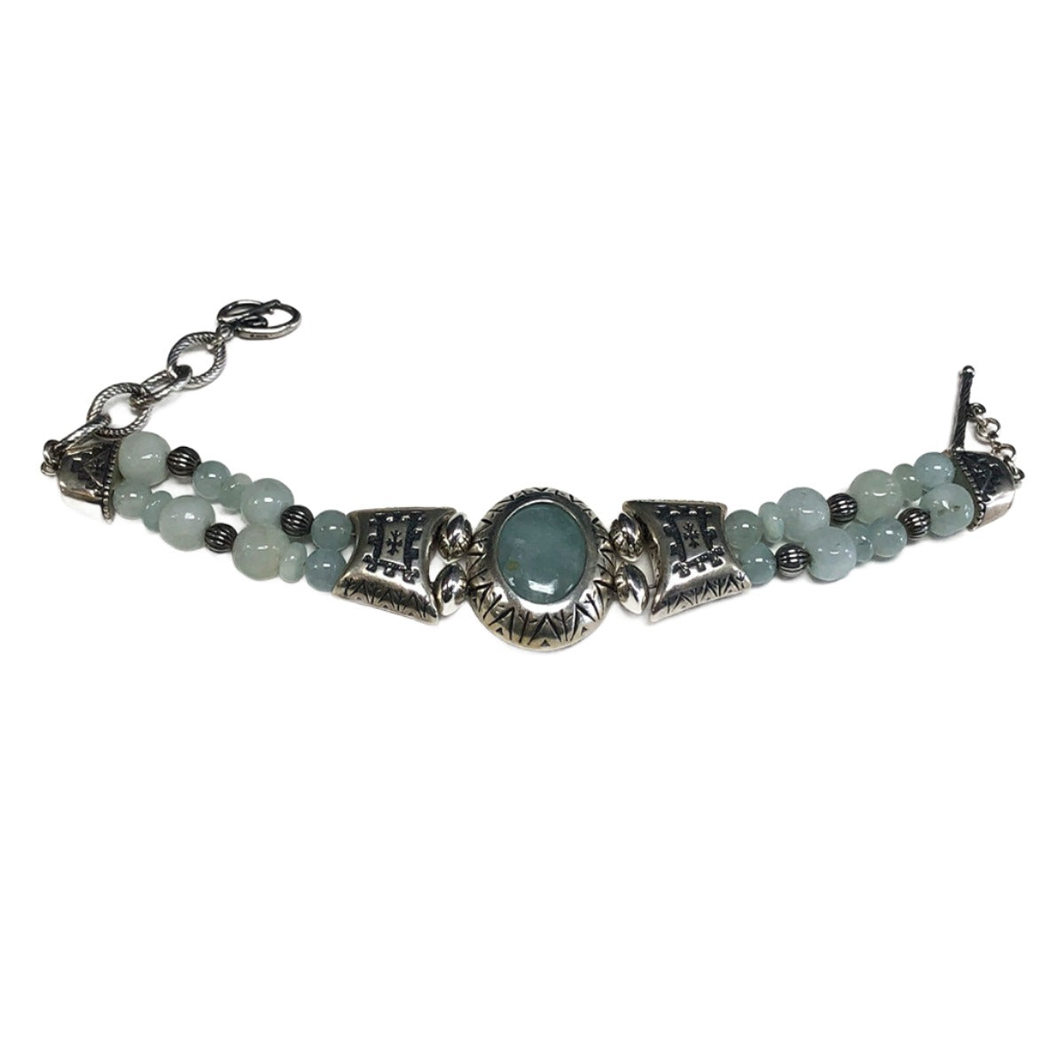 Carolyn Pollack Relios Silver &amp; Aquamarine Bracelet