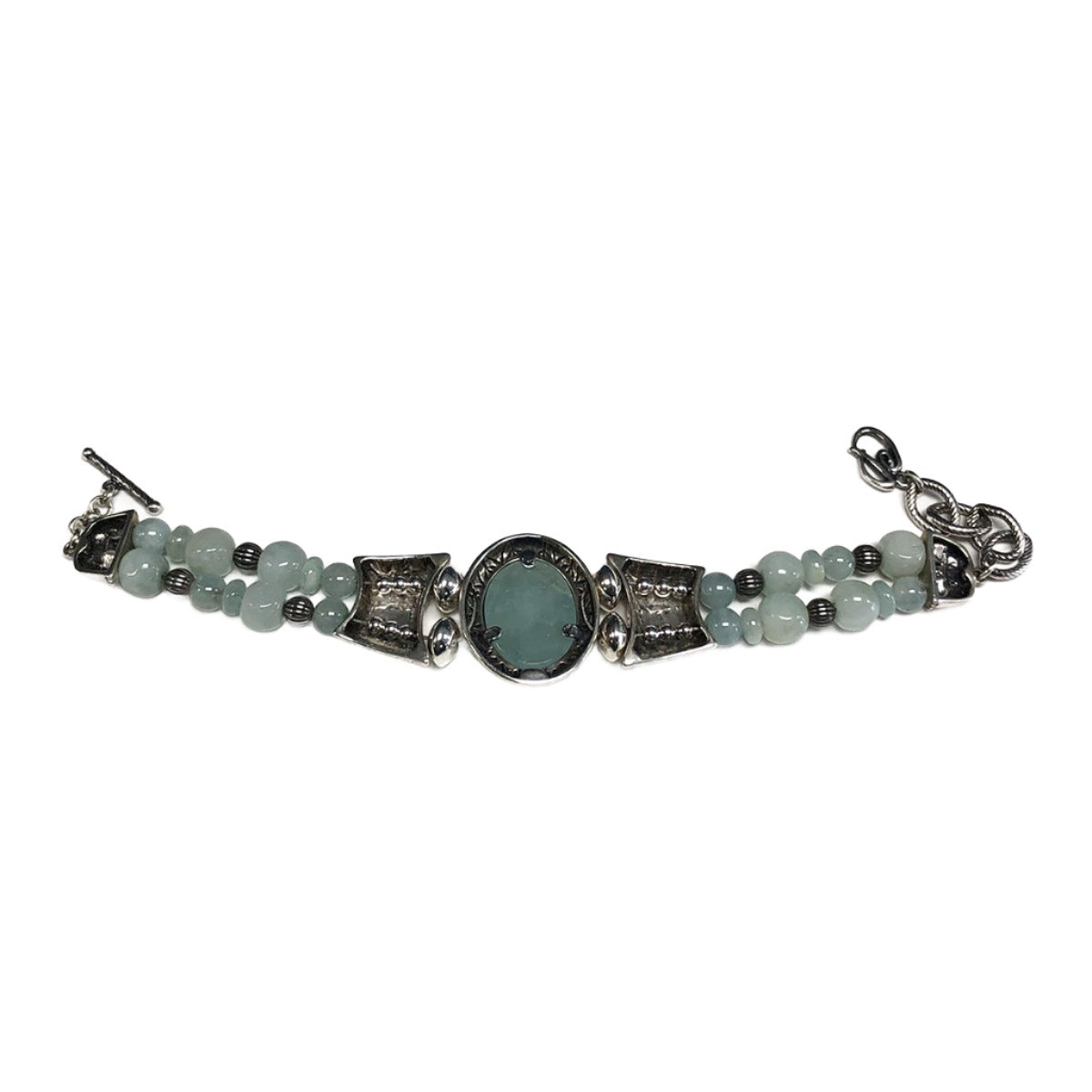 Carolyn Pollack Relios Silver &amp; Aquamarine Bracelet