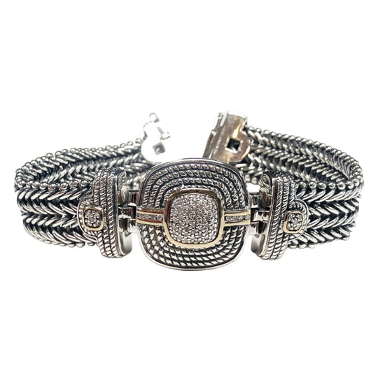 Silver Gold & Diamond Bracelet