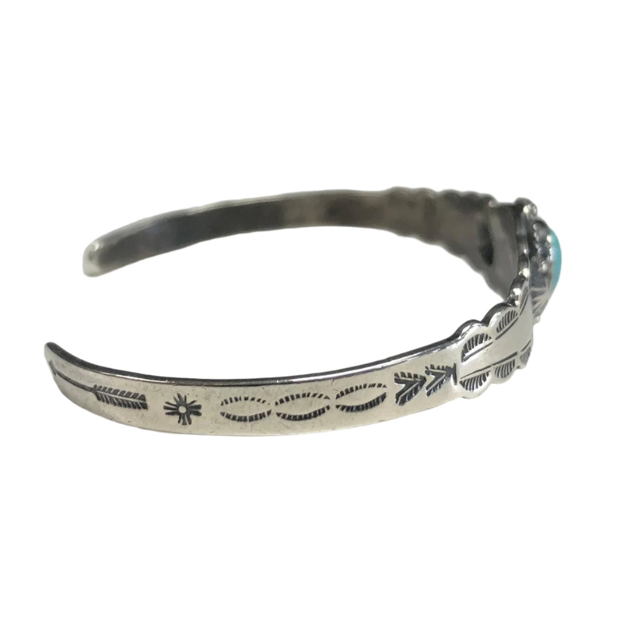 Native American Silver &amp; Turquoise Bangle