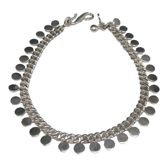 Bohemian Silver Anklet