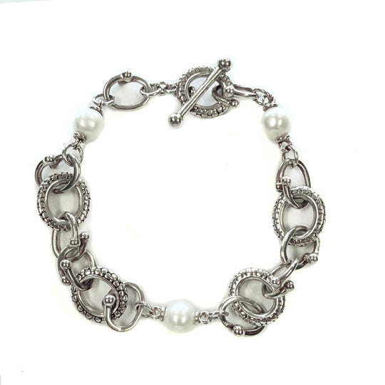 Michael Dawkins Silver & Pearl Bracelet