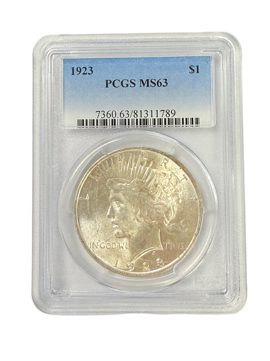 1923 Peace Silver Dollar PCGS MS63