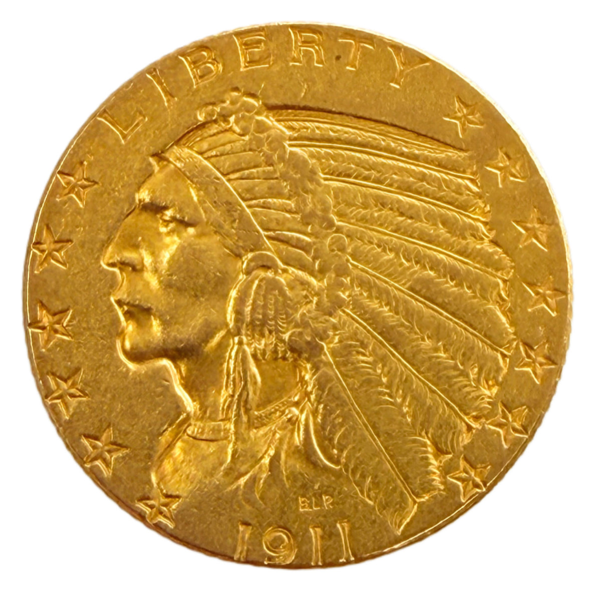 1911 $5 Indian Gold Half Eagle (XF)