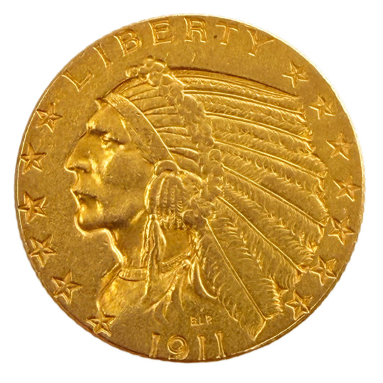 1911 $5 Indian Gold Half Eagle (XF)