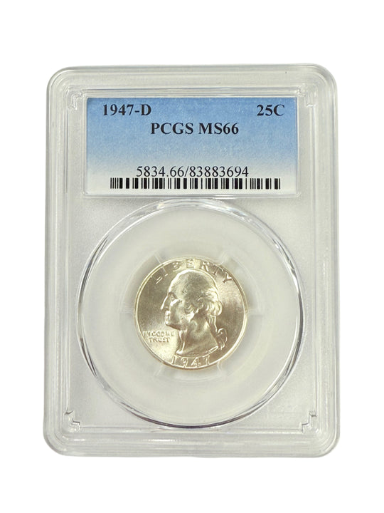 1947-D Washington Quarter PCGS MS66