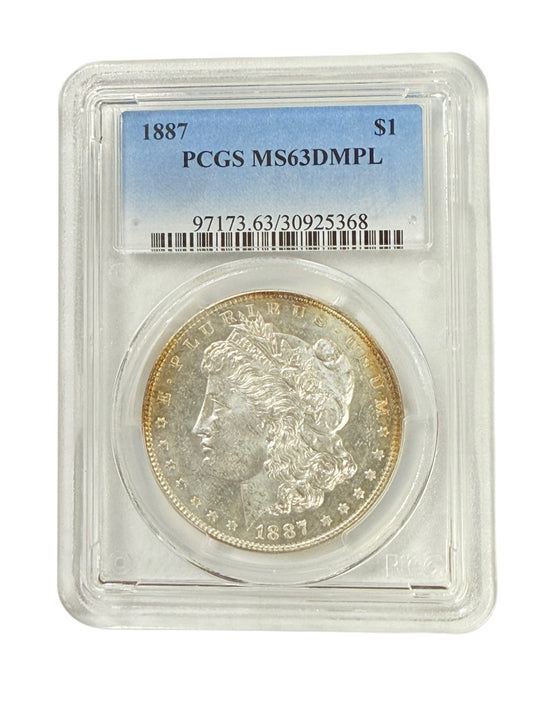 1887 Morgan Silver Dollar PCGS MS63DMPL