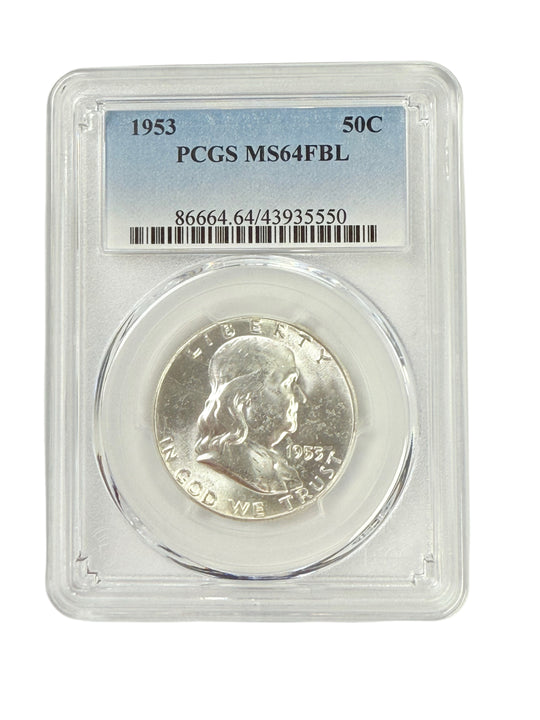 1953 Franklin Half Dollar PCGS MS64 FBL