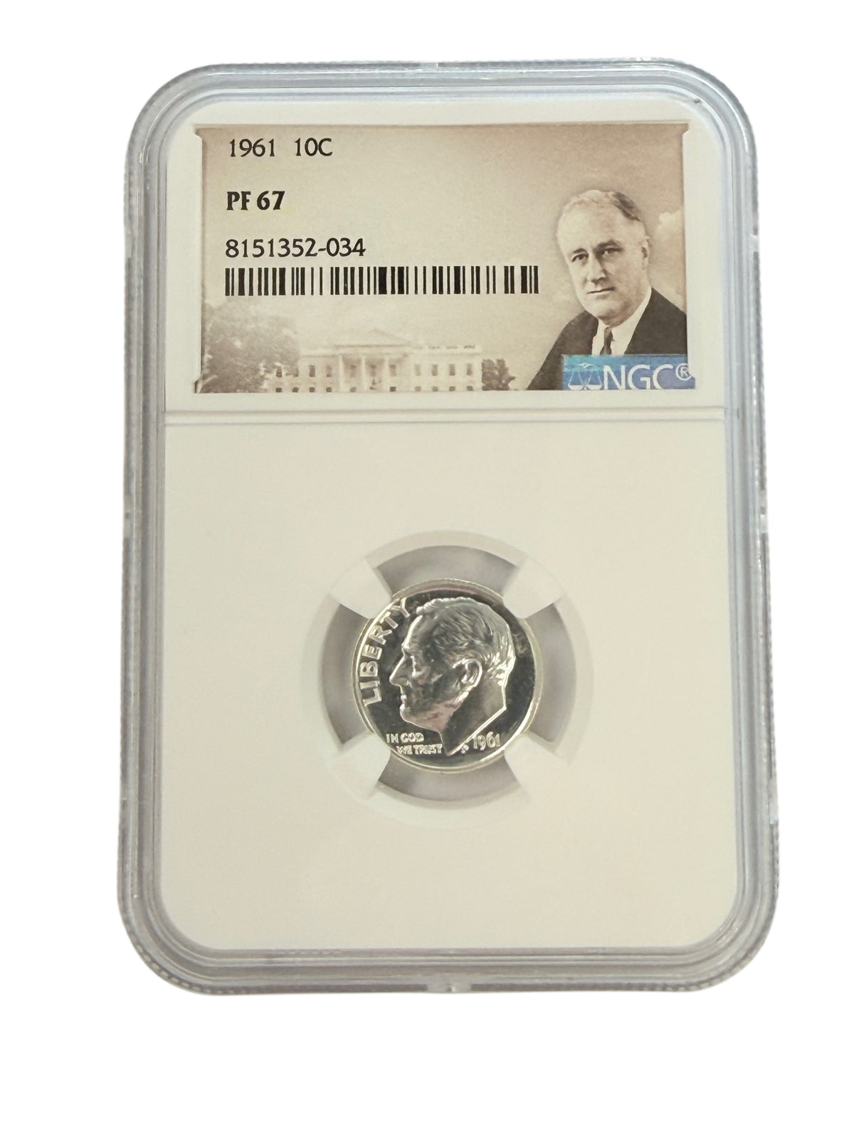1961 Roosevelt Dime NGC PF67