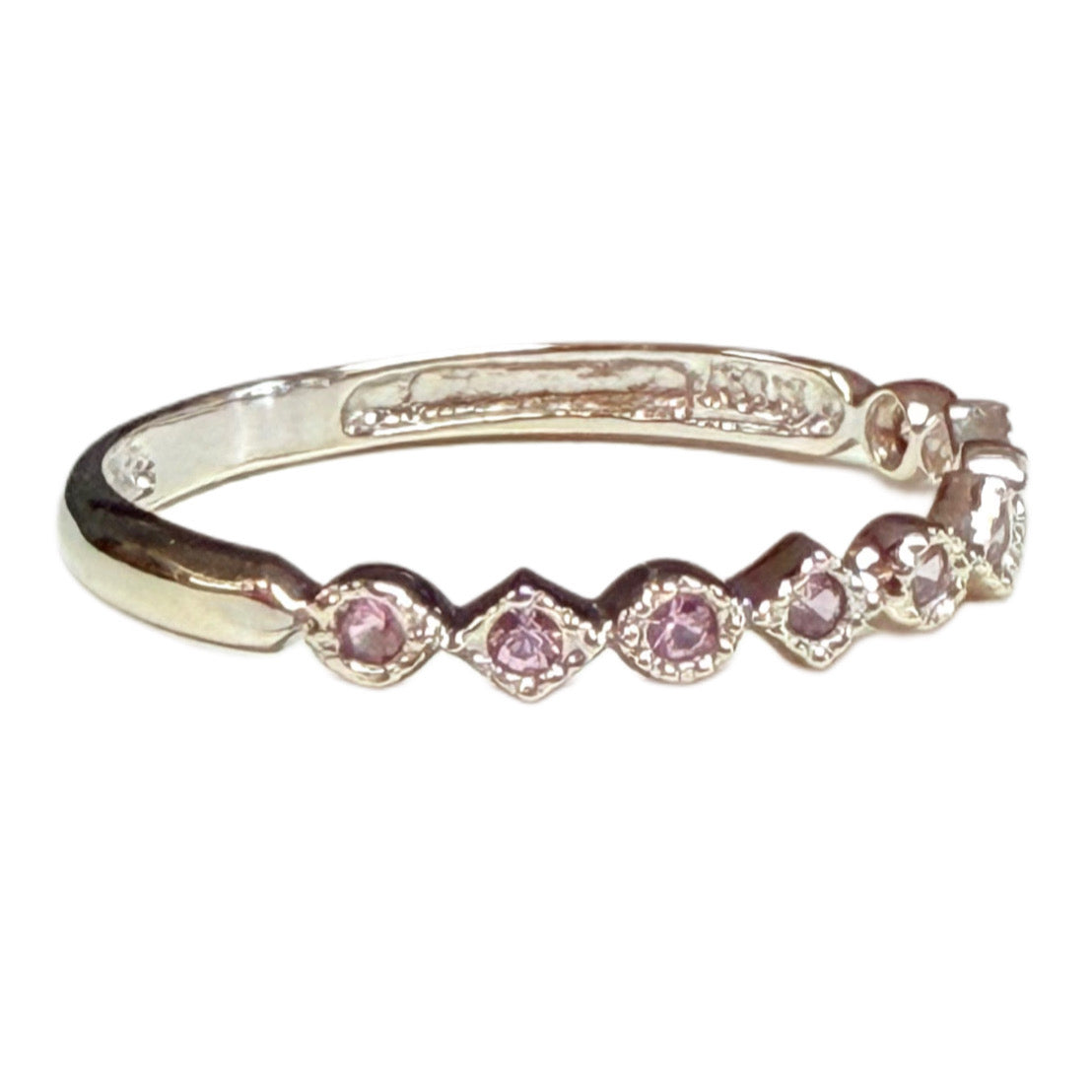 10k White Gold & Amethyst Stacker Ring