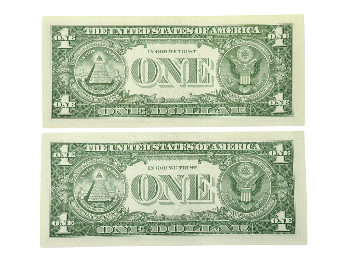 Lot of 2 Consecutive 1957 $1 Silver Certificates (CU)