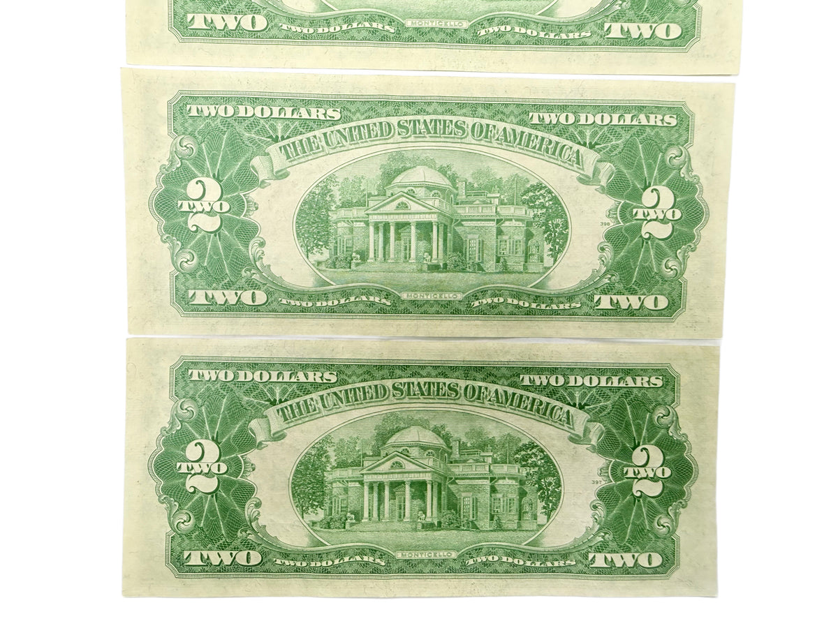 Lot of 4 Consecutive 1953-B $2 Legal Tender Star Notes (XF)