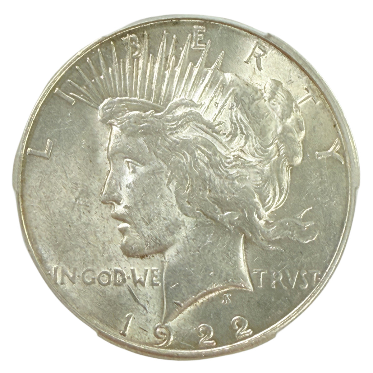 1922-S Peace Silver Dollar CAC AU58