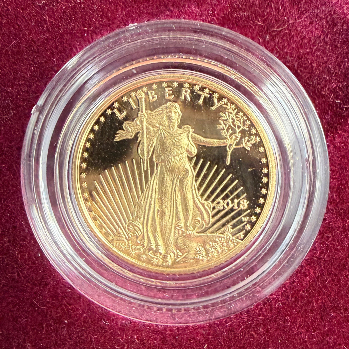 2018-W 1/10 oz Proof American Gold Eagle (With Box & CoA)