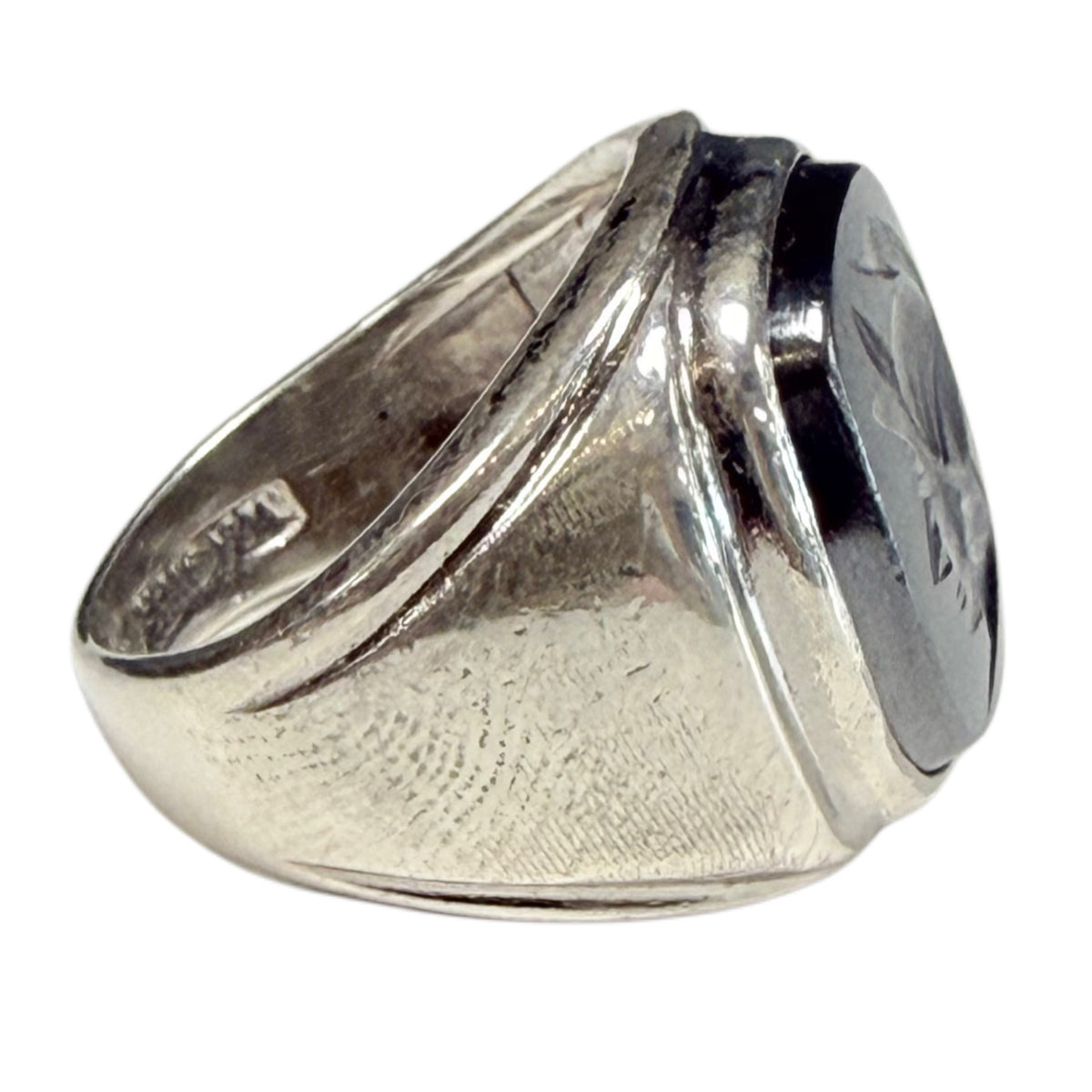 Silver & Hematite Intaglio Roman Centurion Ring