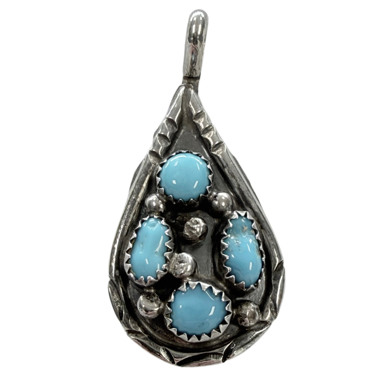 Native American Silver & Turquoise Pendant