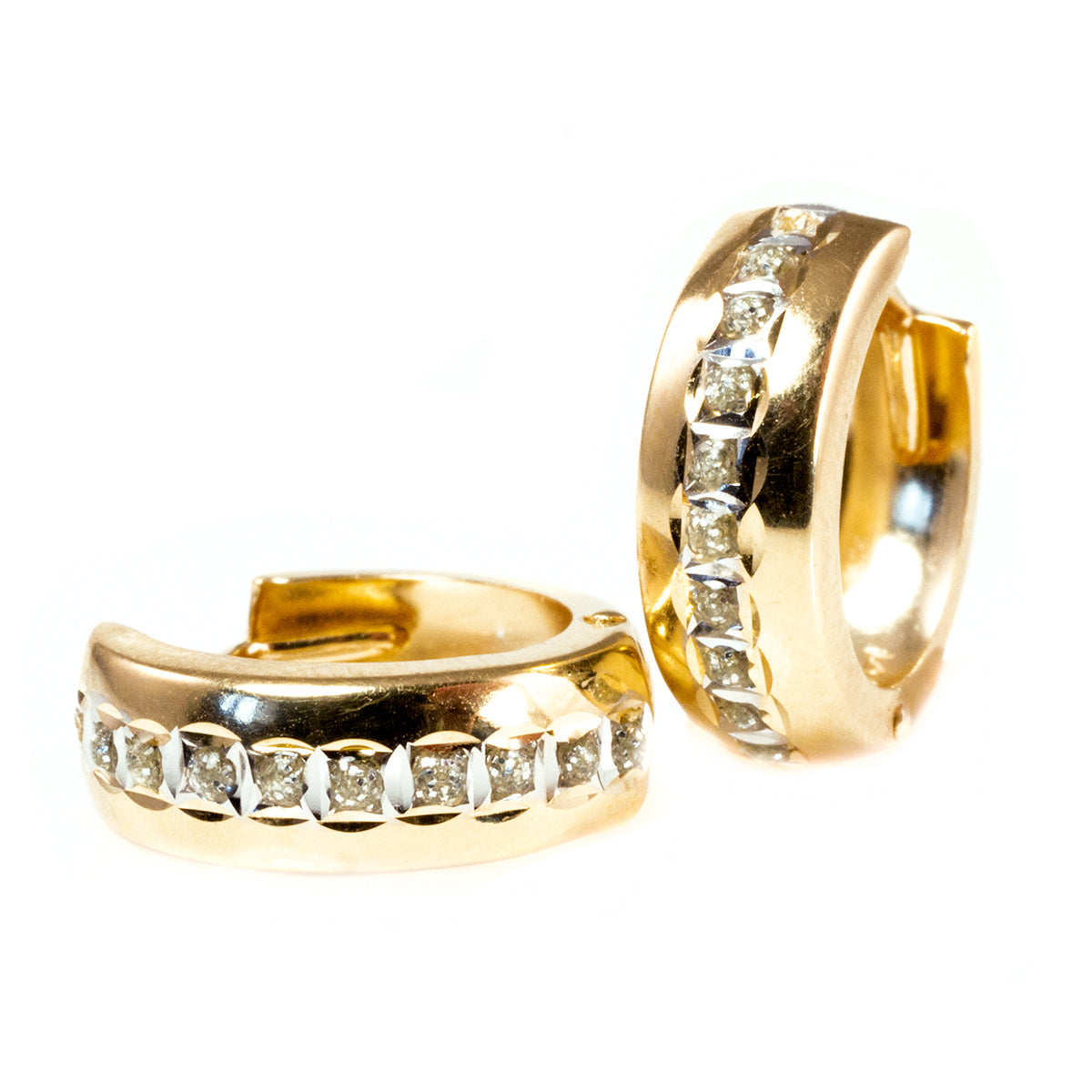 14 k Gold &amp; Diamond Earrings