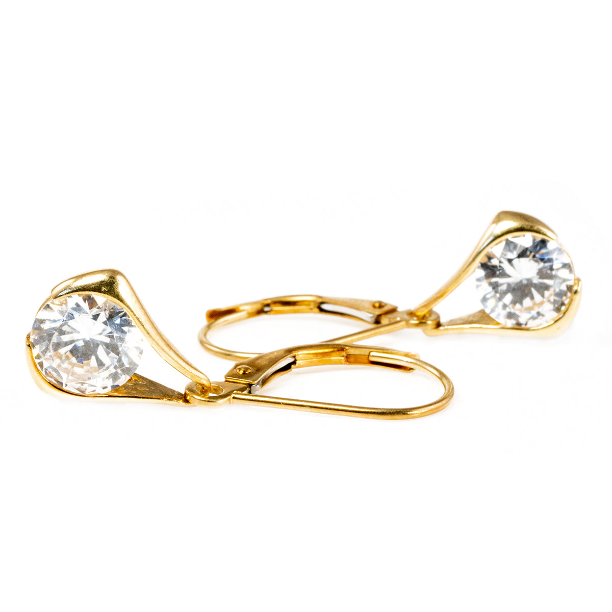 14 k Gold &amp; Cubic Zirconia Earrings