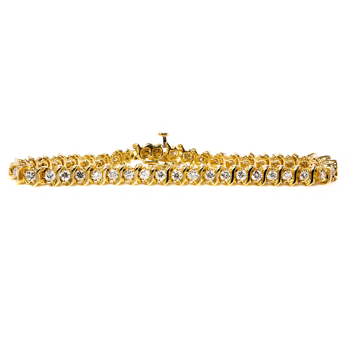 14 k Gold &amp; Diamond Tennis Bracelet