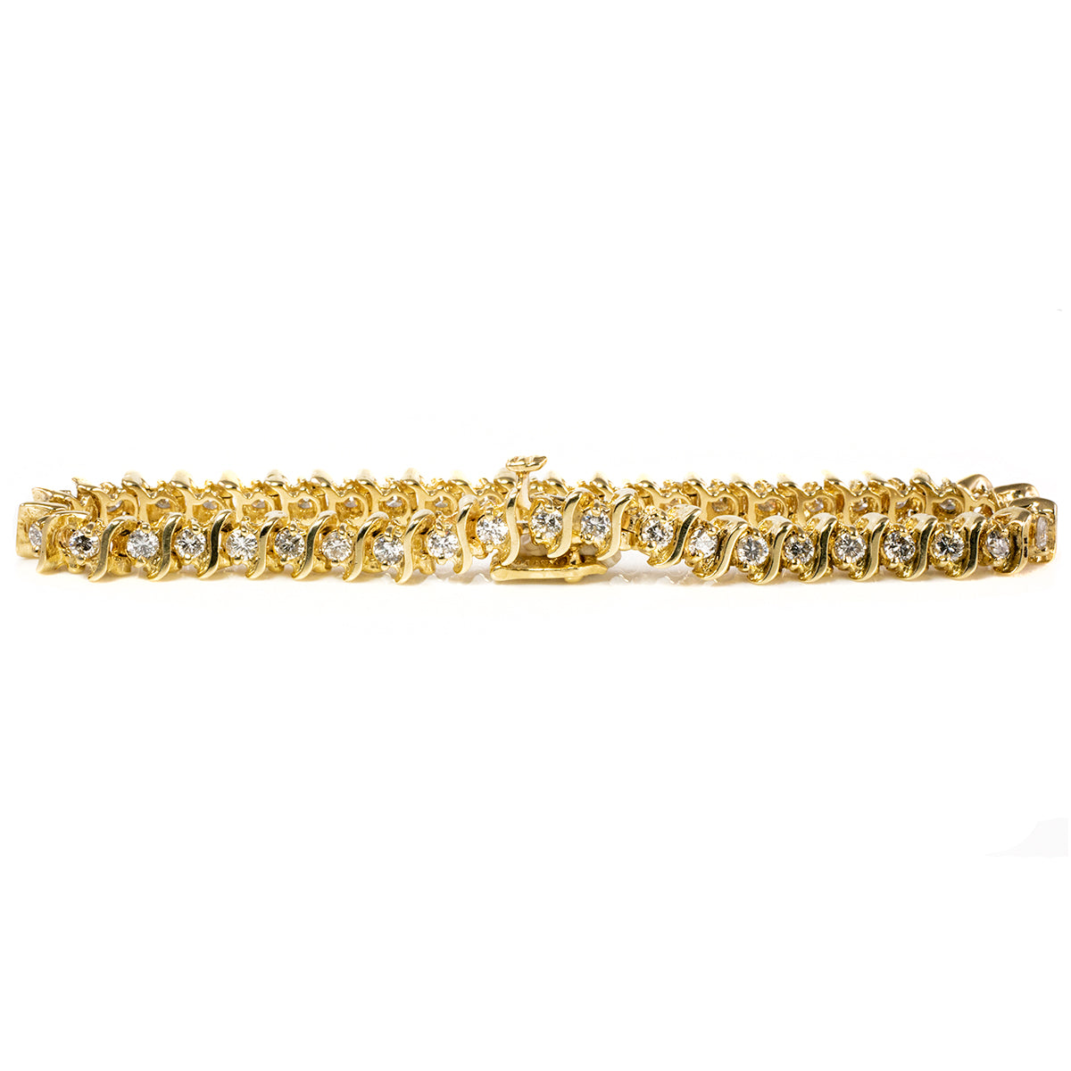 14 k Gold &amp; Diamond Tennis Bracelet