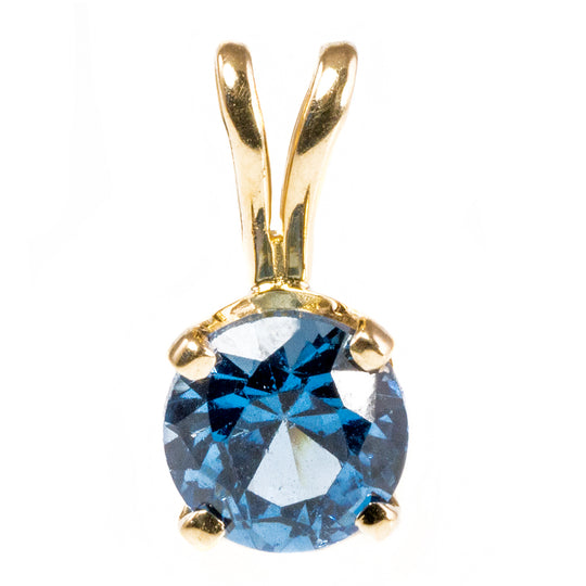 14 k Gold & Blue Topaz Pendant