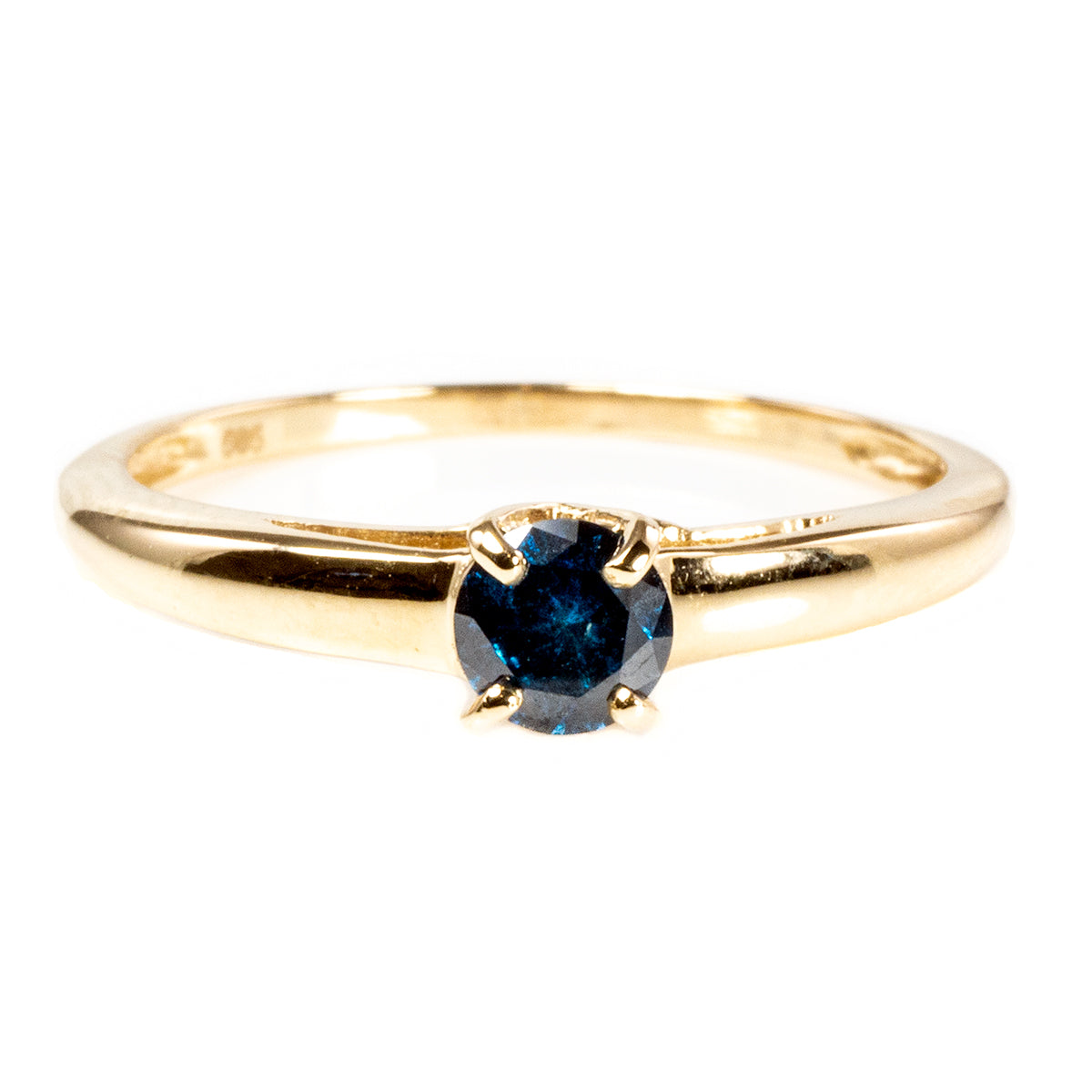 14 k Gold &amp; Blue Diamond Ring