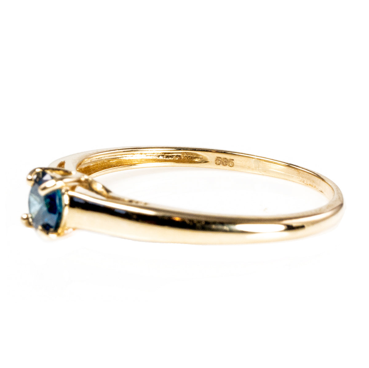 14 k Gold &amp; Blue Diamond Ring