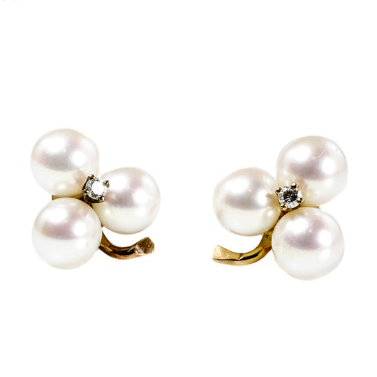 14 k Gold & Pearl Earrings