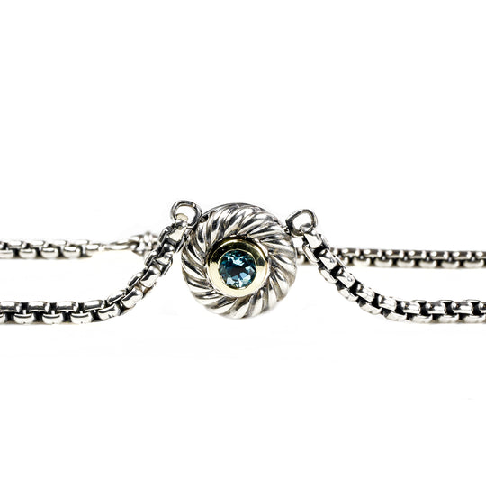 David Yurman Blue Topaz Cookie Necklace