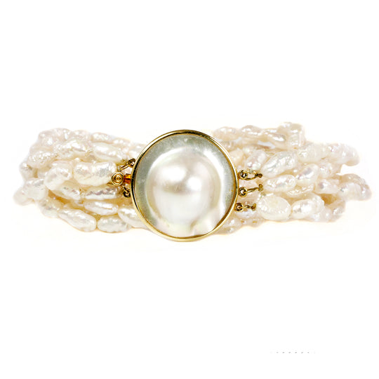 14 k Gold Clasp & Mother of Pearl Necklace