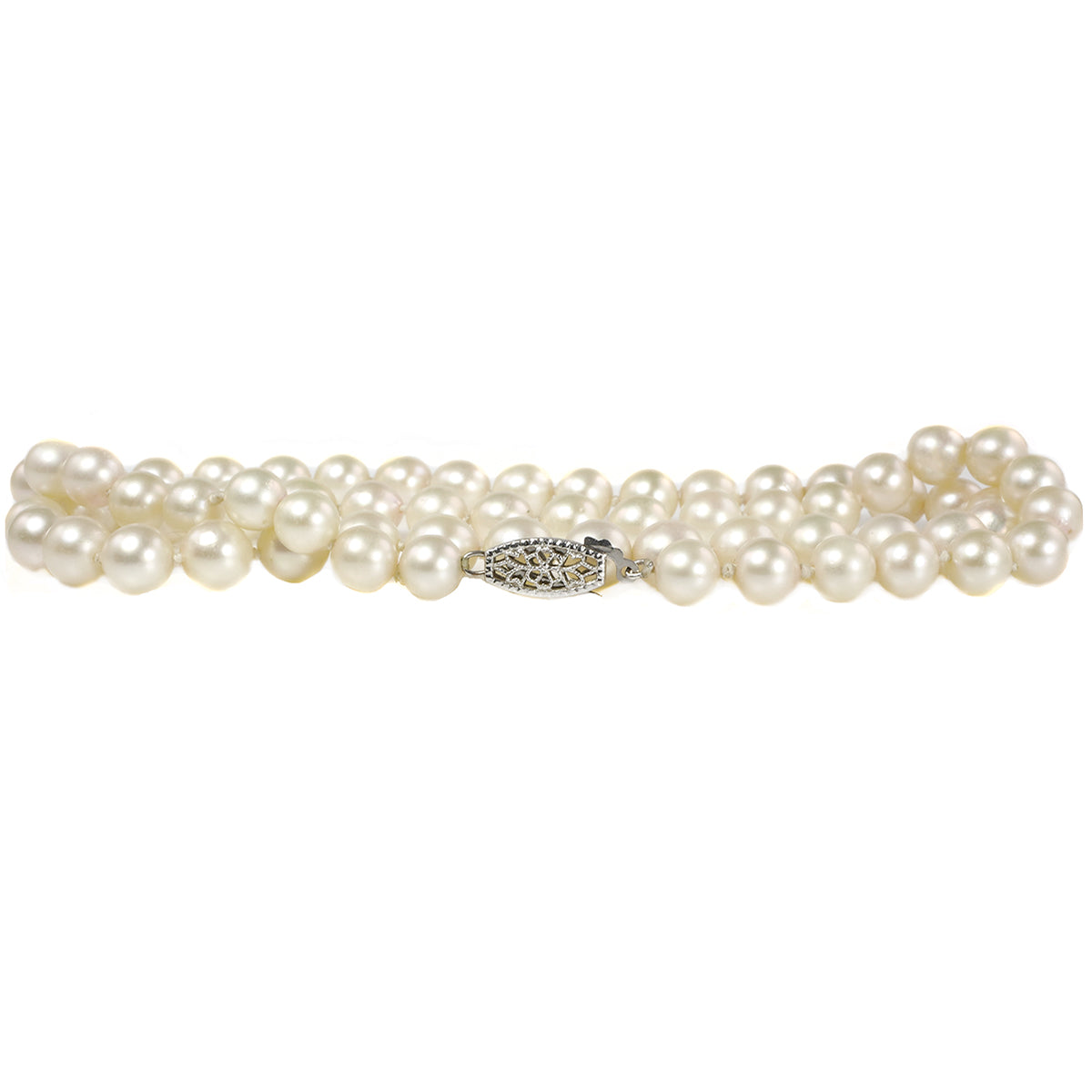 14 k White Gold &amp; Pearl Necklace