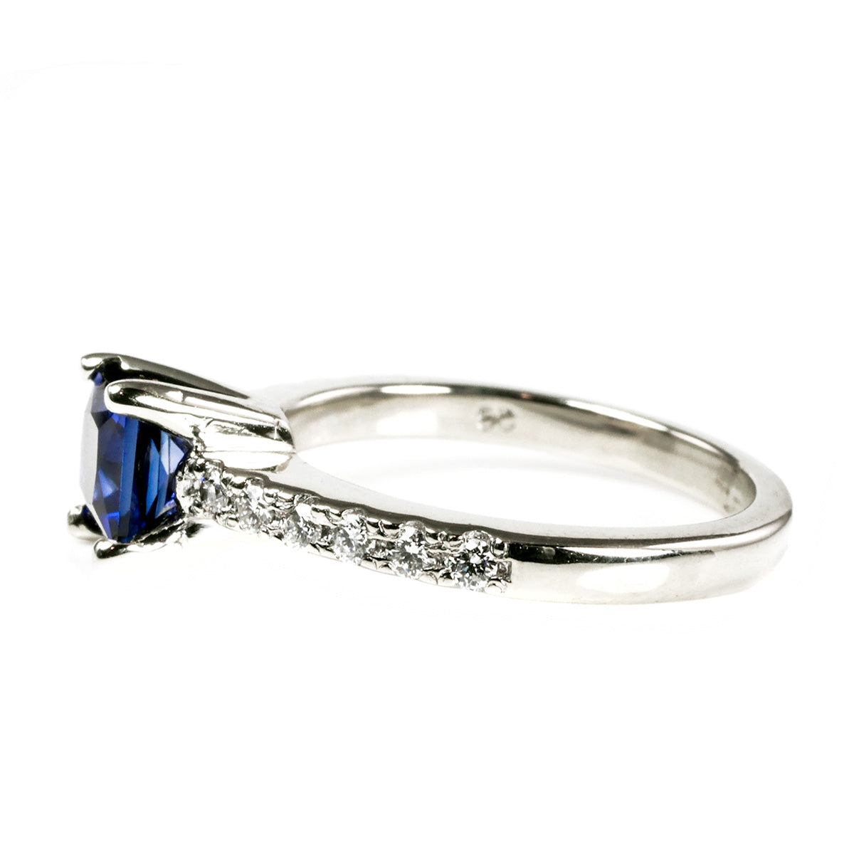 14 k White Gold Sapphire &amp; Diamond Ring